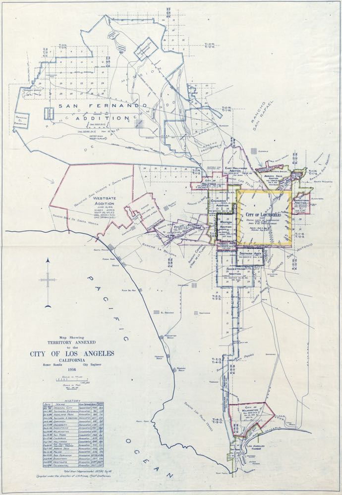 Map of Los Angeles Annexed Territory, 1916