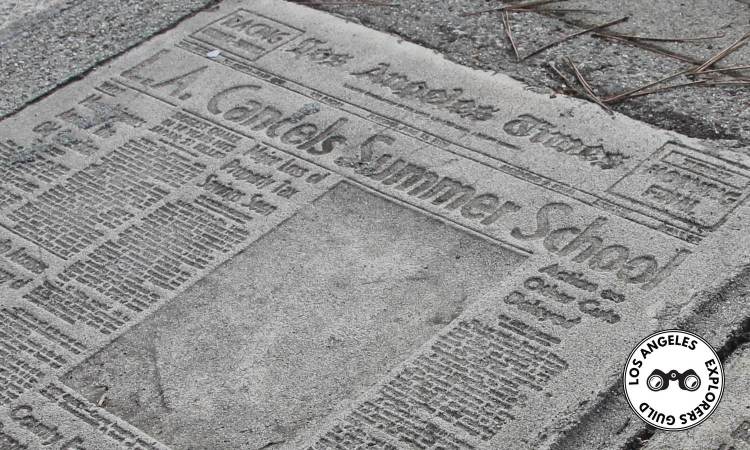 Los Angeles Times Front Pages Cast in Cement
