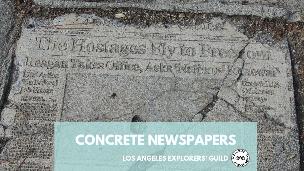 Los Angeles Times Front Pages Cast in Cement