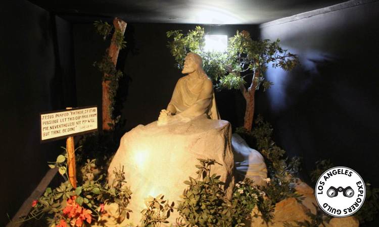 A statue of Christ taken from Clifton's Pacific Seas, now at the Holyland Exhibition