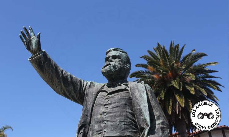 A statue of former U.S. Senator Stephen M. White. Los Angeles Explorers Guild.