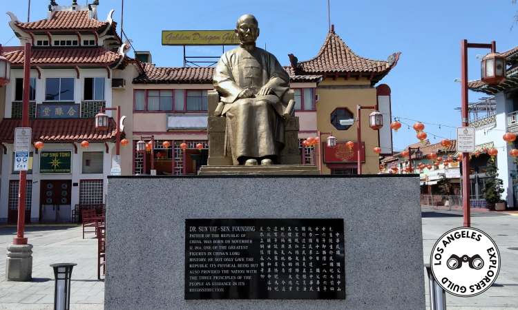 Sun Yat-sen Statue, Chinatown. Los Angeles Explorers Guild.