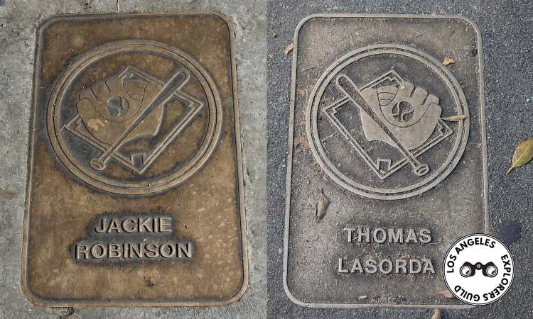 Jackie Robinson and Tommy Lasorda on the Avenue of the Athletes — Los Angeles Explorers Guild