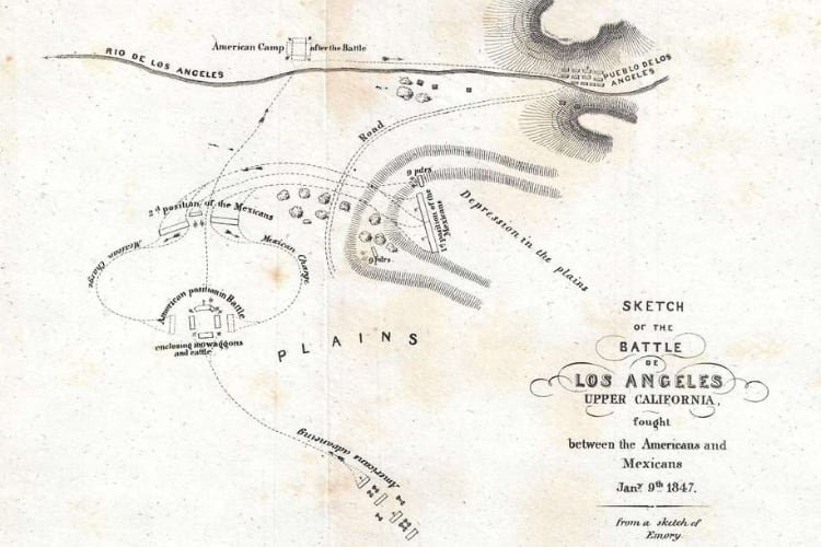 Lt. Emory's map of the Battle of La Mesa.