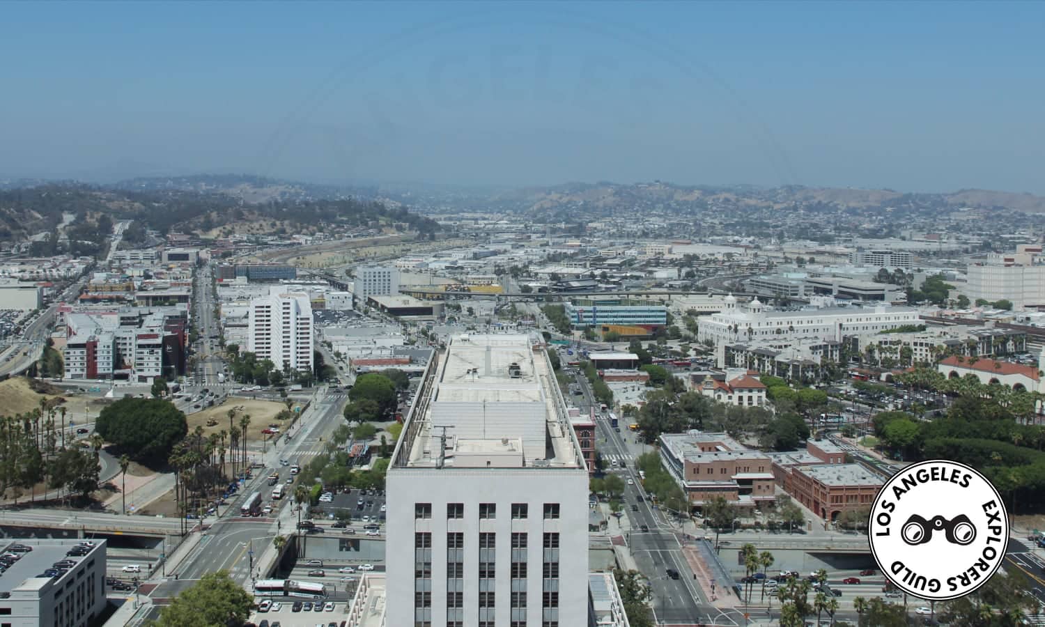 Looking east from the Los Angeles City Hall Observation Deck — Los Angeles Explorers Guild